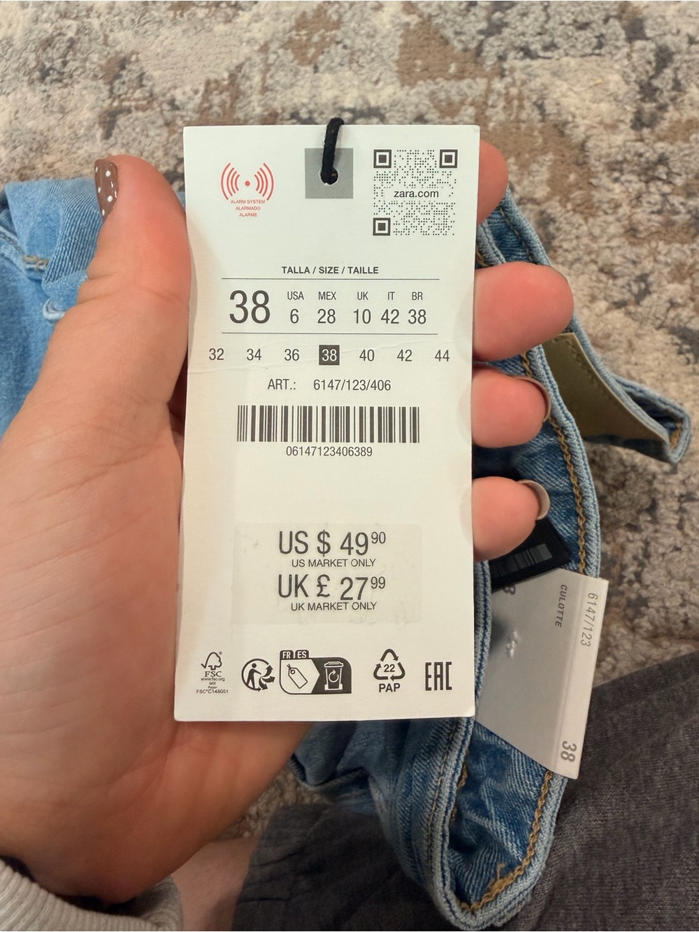 COMFORT HIGH RISE CULOTTE JEANS - Picture 5 of 5